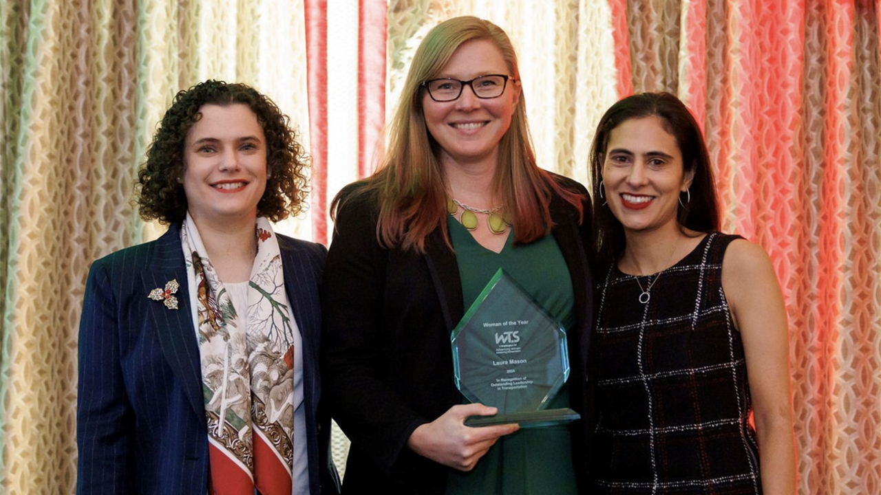 Amtrak EVP Laura Mason (center) has been named WTS-DC Woman of the Year. (Photograph Courtesy of Amtrak)