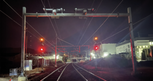 Pictured: San Francisco, Calif., installation of Caltrain’s new PanVue fully automated pantograph system from Camlin Rail. (Camlin Rail Photograph)