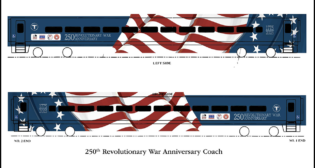 MBTA is adjusting commuter rail and bus service on April 19-20 for celebrations in Massachusetts marking the 250th anniversary of the start of the American Revolution. It provided the rendering above of special commuter railcar wraps.