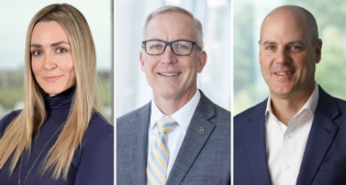 From left, Tara Erwin, Mike Estes and David Kinard of HDR. (Photographs Courtesy of HDR)