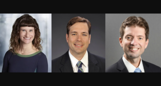 Becca Nagorsky of HDR (left), and Chris Hertz (center) and Benjamin Crawford of STV Inc. (Photographs courtesy of the respective organizations)