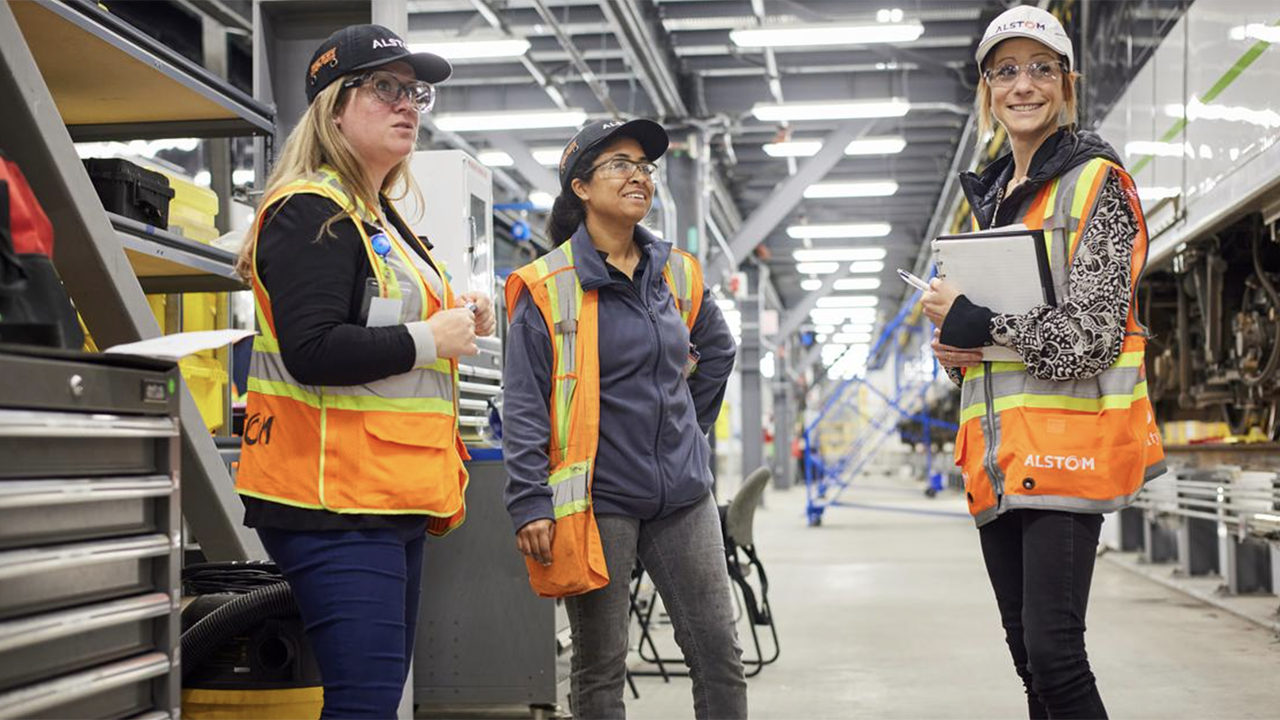 Alstom says it provides “a safe and inclusive work environment to employees from diverse backgrounds, across its Canadian sites,” and “strongly believes in offering employees development opportunities,” including leadership and mentorship programs tailor-made for women leaders, and senior- and first-level managers. (Alstom Photograph)