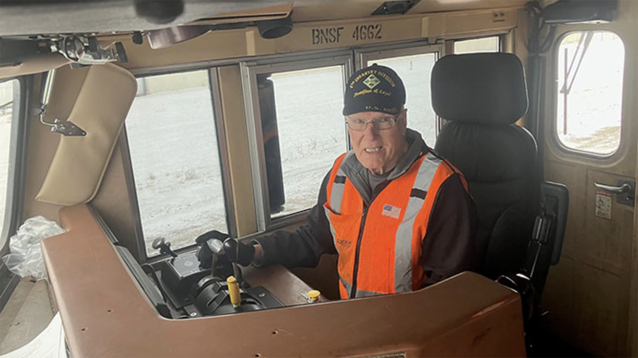 BNSF Locomotive Engineer KC Hill. (Photograph Courtesy of BNSF)