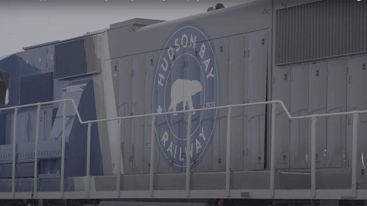 The 627-mile HBRY that connects with CN in The Pas, running north through Manitoba to the Hudson Bay at the Port of Churchill. (Screen Grab from a Prairies Economic Development Canada Video)