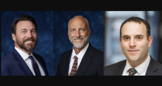 Pictured: Pinsly Railroad Company’s Jared Sleeth (left) and Steve Laird (center); and Network Rail Consulting’s Steve Levene. (Photographs courtesy of the respective organizations)