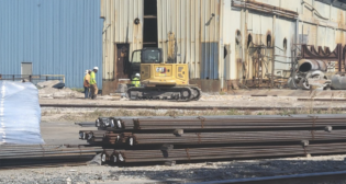 CSX’s team recently visited customer Wholesale Building Products, LLC to discuss a new rail spur project. (Photograph Courtesy of CSX).
