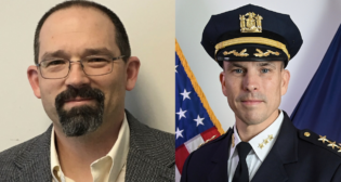 Left to Right: Rich Schaefer of HNTB Corporation (HNTB Photograph), and Thomas J. Taffe of the New York Metropolitan Transportation Authority Police Department (Marc A. Hermann / MTA Photograph).