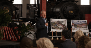 Participating at the B&O Railroad Museum’s groundbreaking ceremony for its Campus Transformation Plan was Joe Hinrichs, CSX President and CEO and the museum’s capital campaign co-chair. (CSX Photograph)