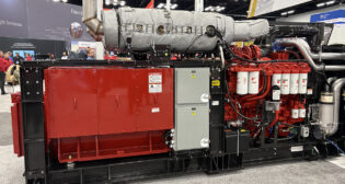 The Cummins QST30 power module for 1,000 h.p. to 1,500 h.p. repowers. (Not pictured is the cooling package, which was not brought to Railway Interchange 2025.)