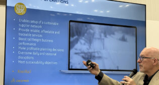 Mike Bradford, DELMIA Strategic Business Development and Marketing Director for Dassault Systèmes, presented at Railway Interchange on May 21. (Marybeth Luczak Photograph)