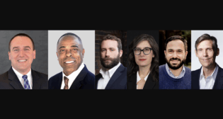 Pictured, from left to right: Paul Duncan, Cando; K.E. “Kirk” Bedford, NYA; and STV’s Michael Curto Jr., Alexa Heidrich, Boris Lipkin and Jason Mumford. (Photographs courtesy of the respective organizations)