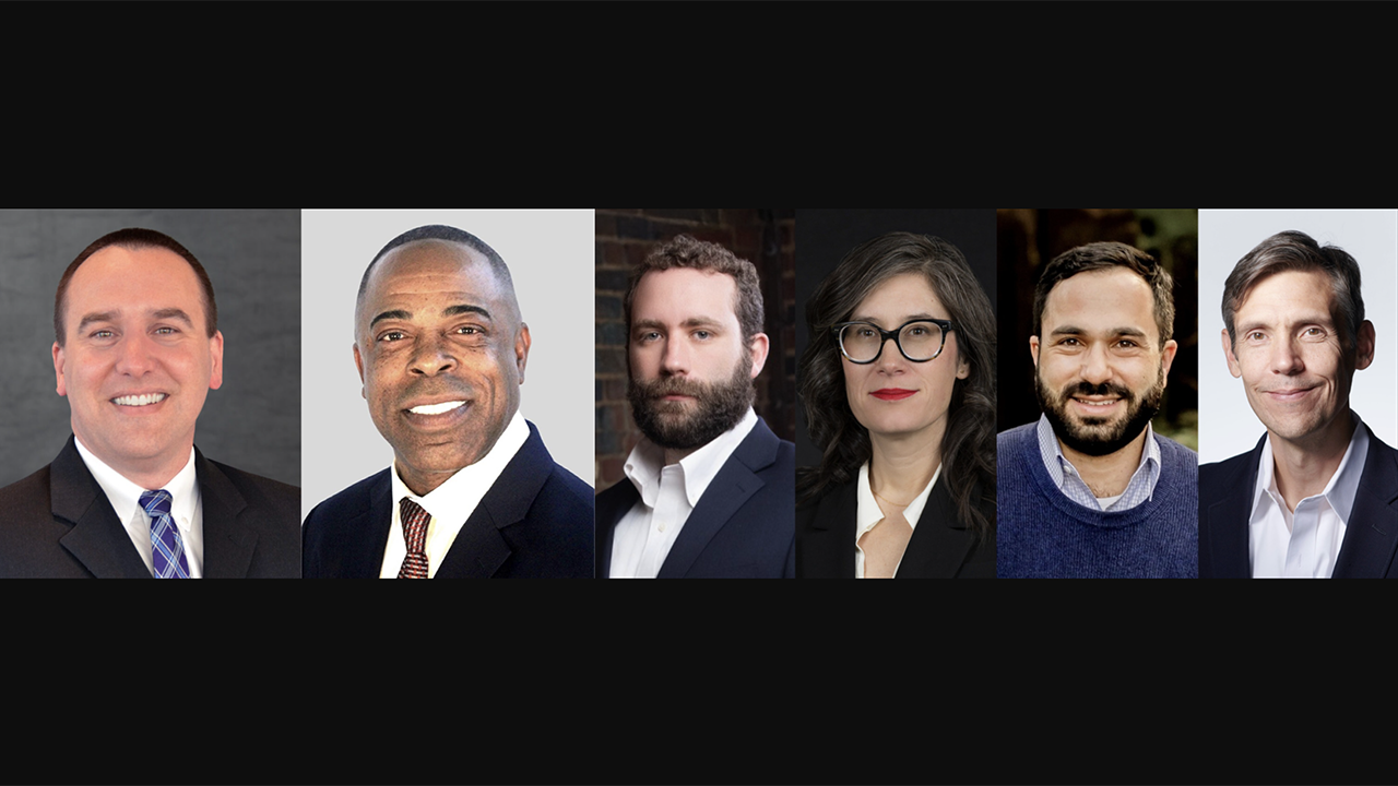 Pictured, from left to right: Paul Duncan, Cando; K.E. “Kirk” Bedford, NYA; and STV’s Michael Curto Jr., Alexa Heidrich, Boris Lipkin and Jason Mumford. (Photographs courtesy of the respective organizations)