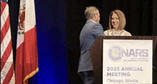 The NARS Person of the Year award was presented to Mona Moorman of Domtar at the association’s annual meeting in Chicago. (NARS Photograph)