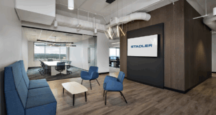 The Stadler Signaling Division has a new Uptown Atlanta area office, adjacent to Metropolitan Atlanta Rapid Transit Authority headquarters and the Lindbergh Center MARTA station. (Stadler Photograph)