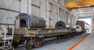 “Our Flat Rock, MI, facility, developed with Target Steel, shows how CN helps customers shift from truck to rail to optimize their supply chain.” CN reported Aug. 25 via LinkedIn. (CN Photograph)