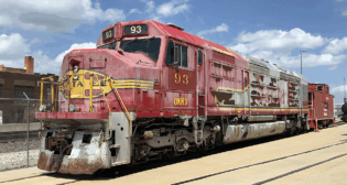 Current photograph of Santa Fe Railway diesel-electric locomotive No. 93, (Courtesy of Wichita, Kans.-based Great Plains Transportation Museum)