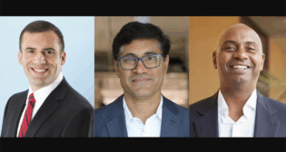 Pictured, Left to Right: David Malinas, OPW; Binu Panicker, RPM; and Matt Tucker, HDR. (Photographs courtesy of the respective organizations)