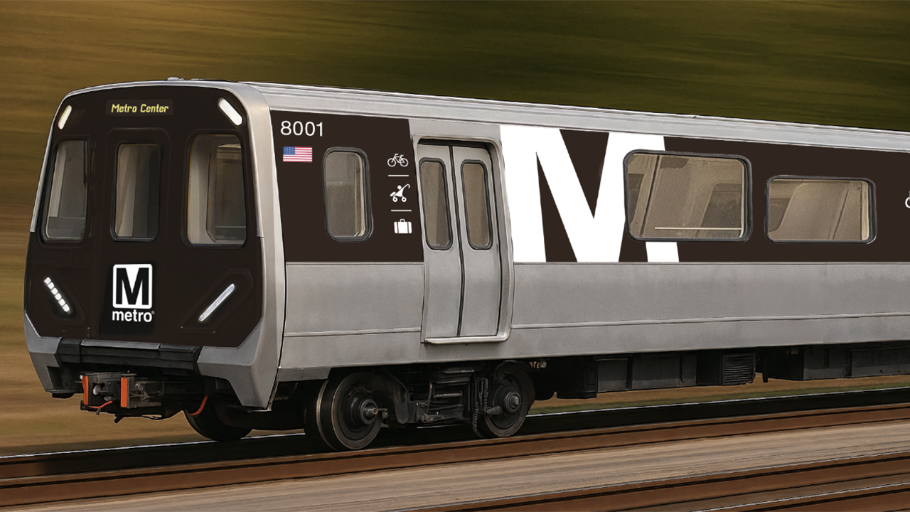 “Let your voice be heard: Vote on the exterior design for Metro’s new 8000-series rail fleet,” WMATA reported Aug. 18. One of the three design options is pictured above. The winning concept will be announced at the end of this month. (WMATA Image)