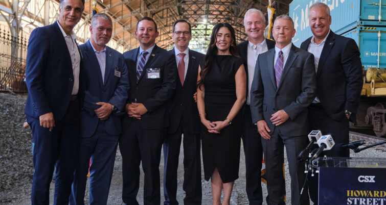 CSX celebrates Howard Street Tunnel reopening. (CSX Photograph)