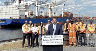 Dominic LeBlanc, President of the King's Privy Council for Canada and Minister responsible for Canada-U.S. Trade, Intergovernmental Affairs and One Canadian Economy, announced on Sept. 11 that the Port of Montreal expansion project in Contrecœur is on the preliminary list of major national projects for MPO review, the Port reported via social media. (Photograph Courtesy of the Port)