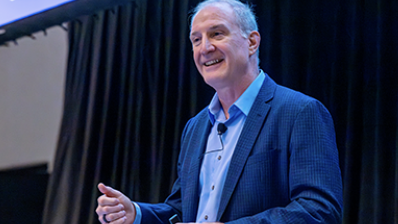 Eric Gebhardt, CTO of Wabtec, gave the keynote speech on day one of the Third Annual TTC Conference & Tour. (Caption and Photograph Courtesy of ENSCO)