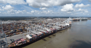 The Port of Savannah handled 486,000 TEUs in September, gaining 8% or 35,280 TEUs, over same month last year, GPA reported Oct. 23. (GPA Photograph)