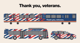 WMATA is honoring veterans with patriotic wraps for trains and buses, plus MetroAccess vans. (Rendering Courtesy of WMATA)