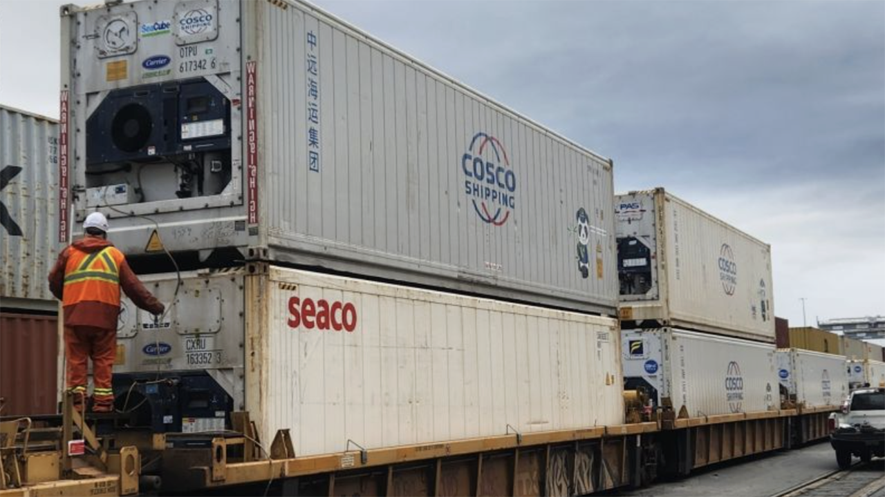 With its “direct-to-port rail access, dependable plug capacity, and weekly service” at the Port of Prince Rupert, CN said that perishable goods can “move seamlessly and stay fresh from Asia to key markets across Canada and the U.S. Midwest.” (Courtesy of CN)