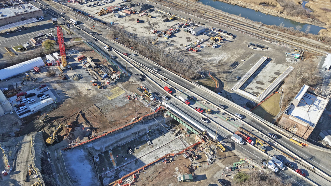 January 2026: Construction of the launch box at the tunnel portal in New Jersey. (Caption and Photograph Courtesy of GDC)