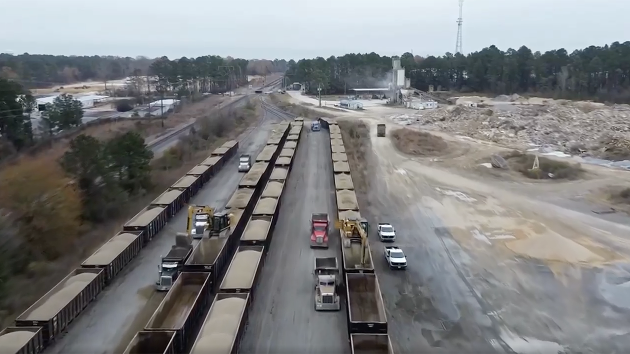 USART has opened a new unit train transload terminal in Monroe, La. (Screen Grab from USART video)