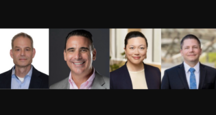 Pictured, Left to Right: David Ivan, BNSF Logistics, LLC; Jerry Guaracino, Caltrain; Anna Harvey, STV; and Allan Fye, Virginia Department of Rail and Public Transportation. (Ivan photograph from LinkedIn; all other photographs from the respective organizations.)
