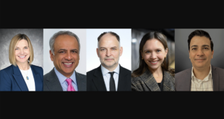 Pictured, from left to right: Diana Sorfleet and Riz Chand, CSX; Stephen Gardner, Telos Advisers; Jessie Lazarus, New York MTA; and Baker Alloush, NCTD. (Photographs courtesy of the respective organizations)