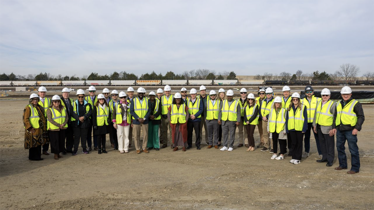 “CSX joined leaders from the Alabama Port of Mobile and the Montgomery Regional Chamber of Commerce to tour the Montgomery Intermodal Container Transfer Facility (ICTF), where construction on the new three mile CSX siding is making strong progress,” CSX reported via social media late last month. (Courtesy of CSX)