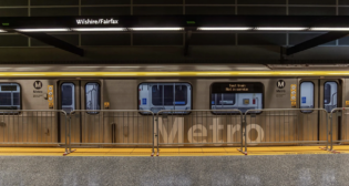 Service along the LACMTA D Line Extension project’s Section 1 corridor includes three new stations: Wilshire/La Brea and Wilshire/Fairfax—which bookend Los Angeles’ Miracle Mile —and Wilshire/La Cienega in Beverly Hills. (LACMTA Photograph)