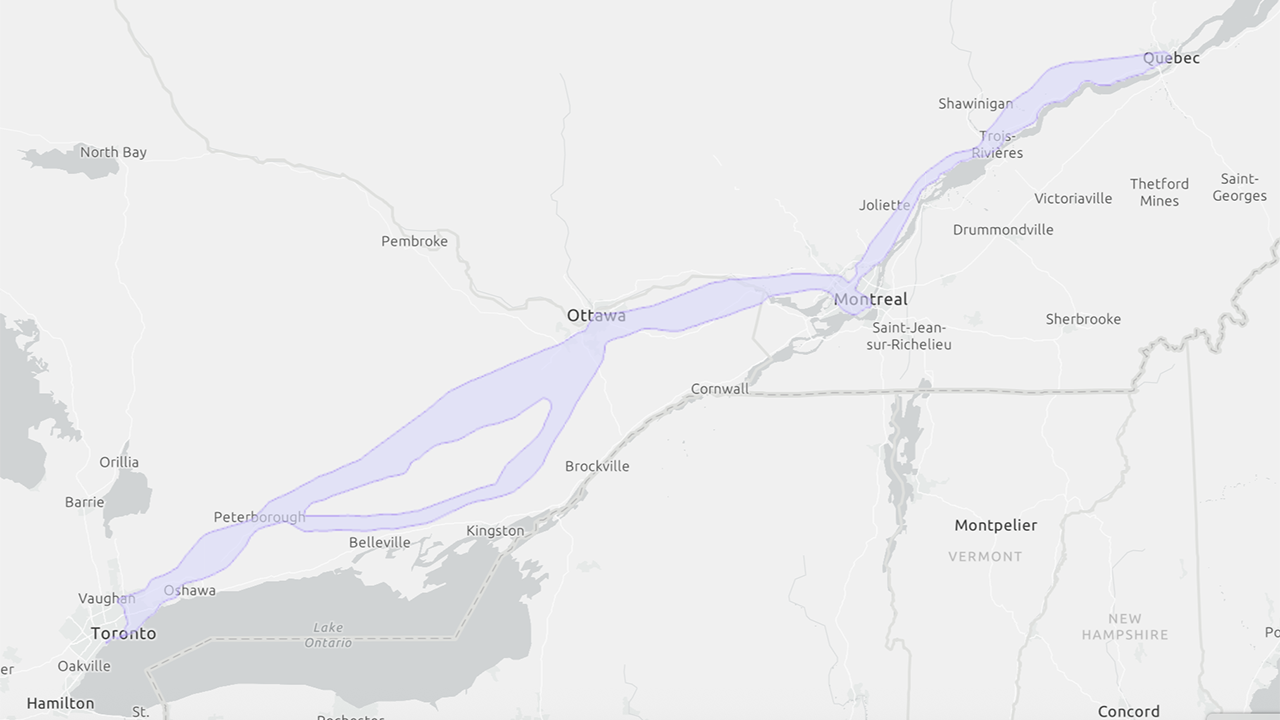 Alto is the planned 621-mile (1,000-kilometer) Toronto-Québec City HSR (high-speed rail) project that is now in the field studies phase. (Courtesy of Alto)