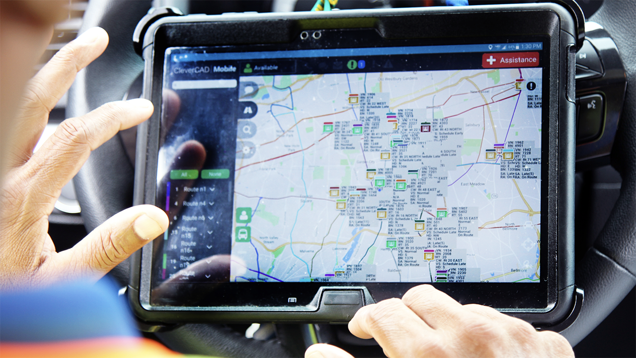 “Clever Devices’ advanced technology solutions enhance fleet management and operational efficiency,” reports Hitachi Rail, which has entered a definitive agreement to acquire the Woodbury, N.Y.-based company. (Courtesy of Hitachi Rail)