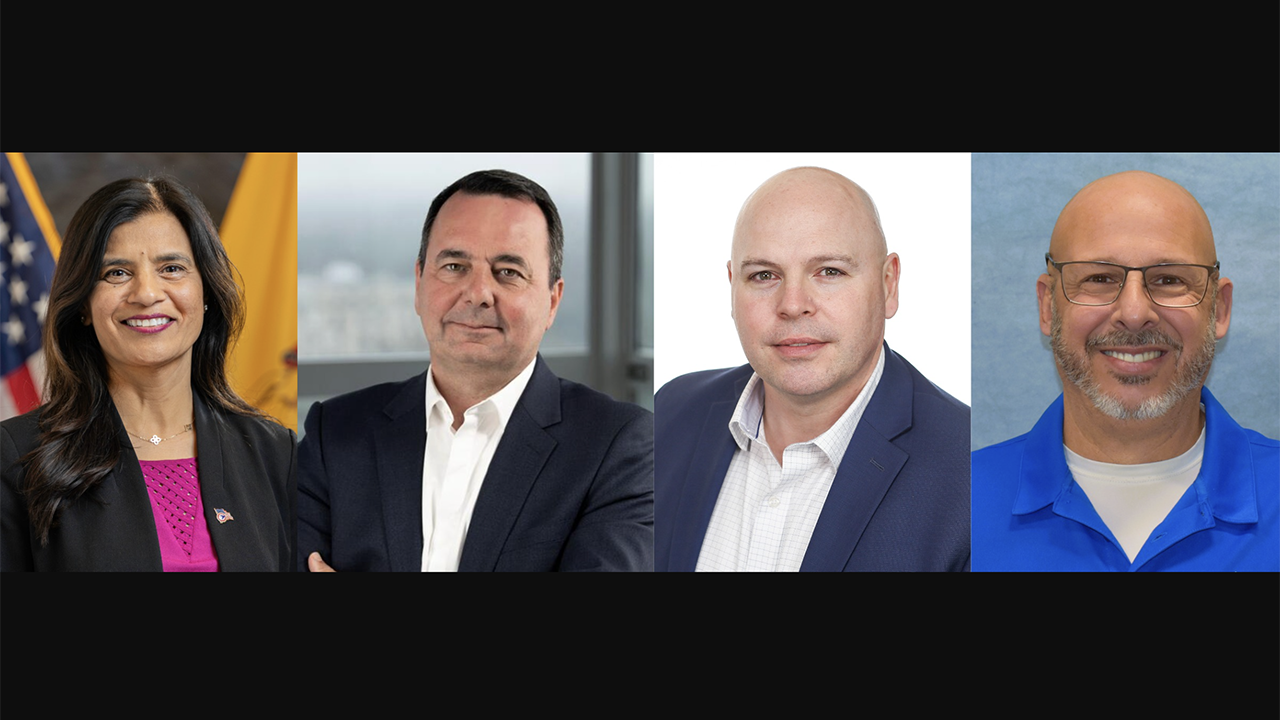 Pictured from left to right: Priya Jain, New Jersey Department of Transportation Commissioner.; Martin Sion, CEO, Alstom and Miner Enterprises’ Mike Downey, General Sales Manager, and Michael List, Field Service Representative. (Photographs courtesy of the respective organizations)